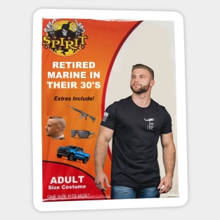 Retired Marine In Their 30s - Funny Parody Halloween Sticker